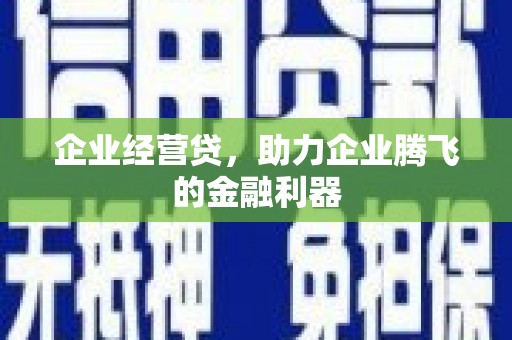 火炬企业经营贷，助力企业腾飞的金融利器