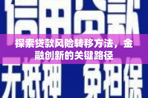 火炬探索贷款风险转移方法，金融创新的关键路径