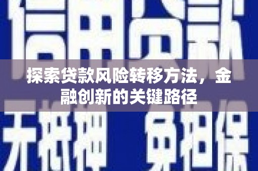 火炬探索贷款风险转移方法，金融创新的关键路径
