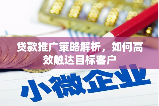 火炬贷款推广策略解析，如何高效触达目标客户