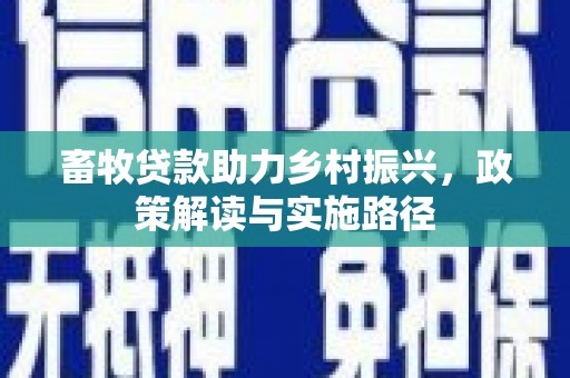 火炬畜牧贷款助力乡村振兴，政策解读与实施路径