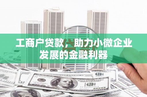 火炬工商户贷款，助力小微企业发展的金融利器