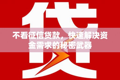 火炬不看征信贷款，快速解决资金需求的秘密武器