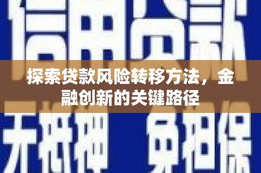 火炬探索贷款风险转移方法，金融创新的关键路径